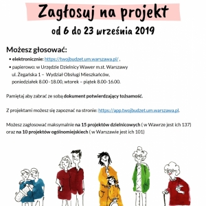 Budzet Obywatelski w Warszawie – Głosowanie plakat